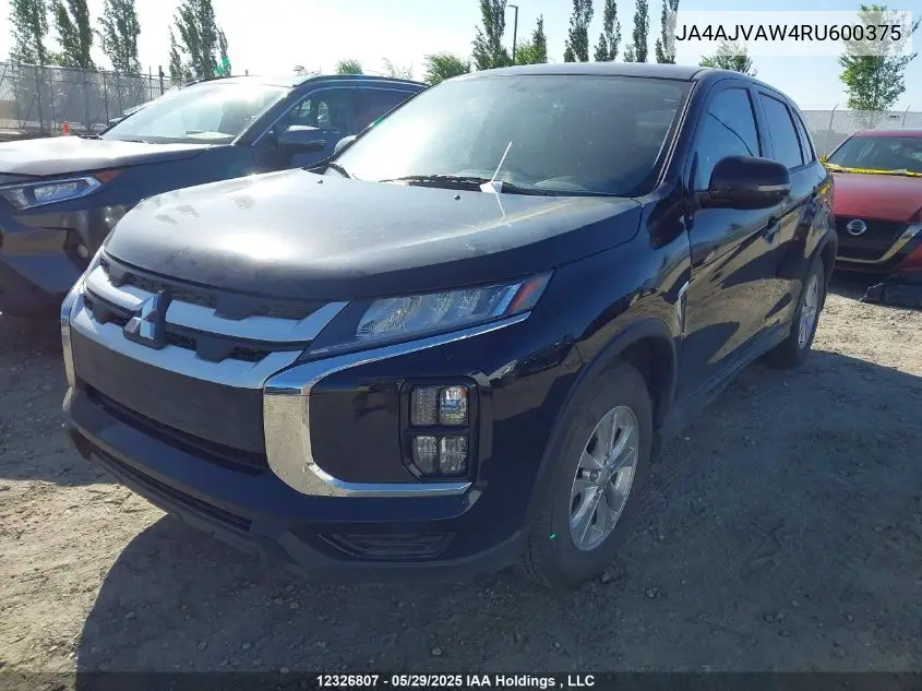 2024 Mitsubishi Rvr Se/Sel/Noir/Gt VIN: JA4AJVAW4RU600375 Lot: 12326807