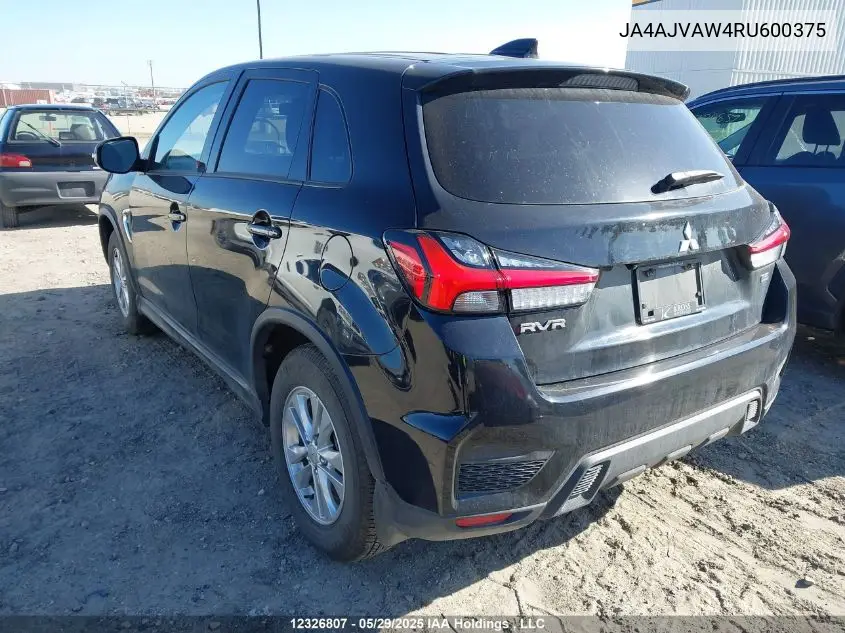 2024 Mitsubishi Rvr Se/Sel/Noir/Gt VIN: JA4AJVAW4RU600375 Lot: 12326807