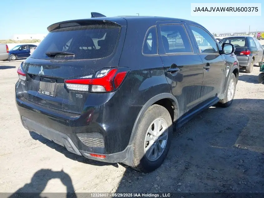 2024 Mitsubishi Rvr Se/Sel/Noir/Gt VIN: JA4AJVAW4RU600375 Lot: 12326807