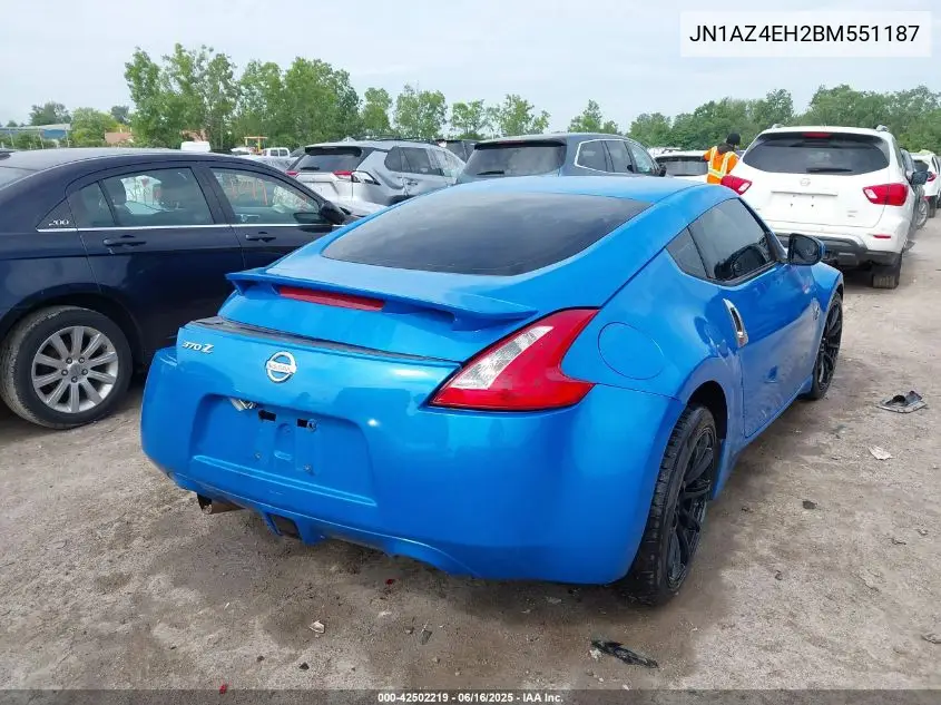 2011 Nissan 370Z VIN: JN1AZ4EH2BM551187 Lot: 42502219