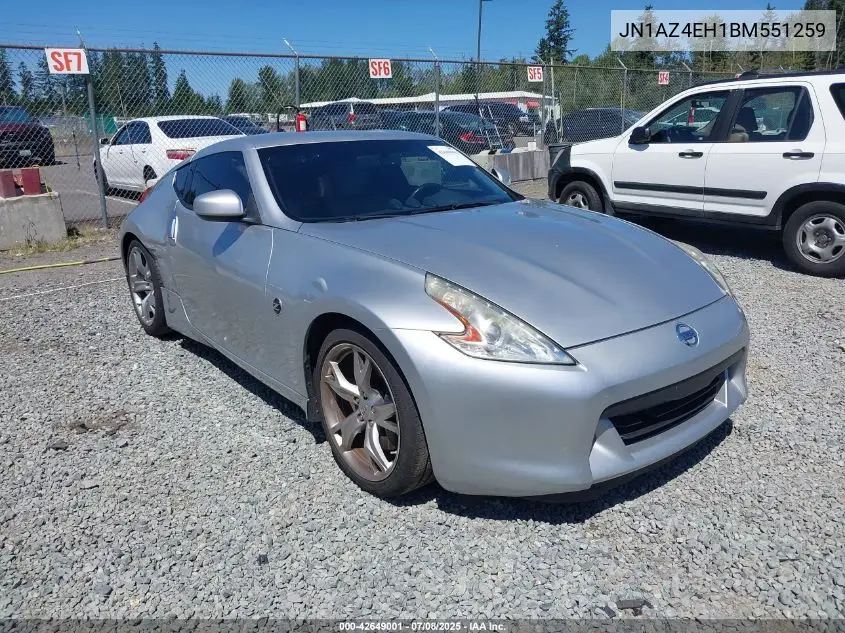 2011 Nissan 370Z Touring VIN: JN1AZ4EH1BM551259 Lot: 42649001