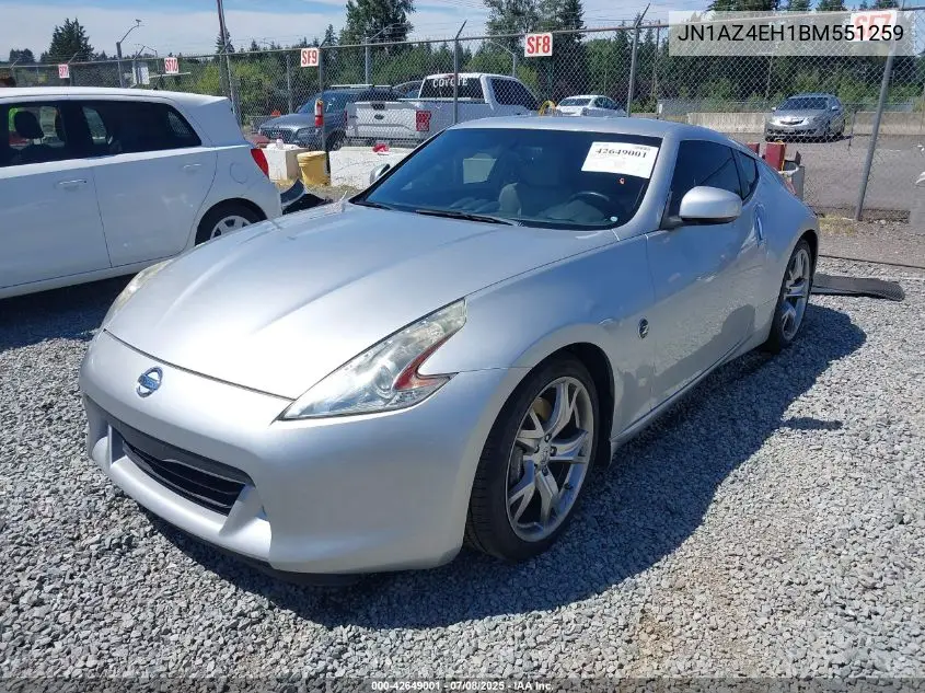 2011 Nissan 370Z Touring VIN: JN1AZ4EH1BM551259 Lot: 42649001