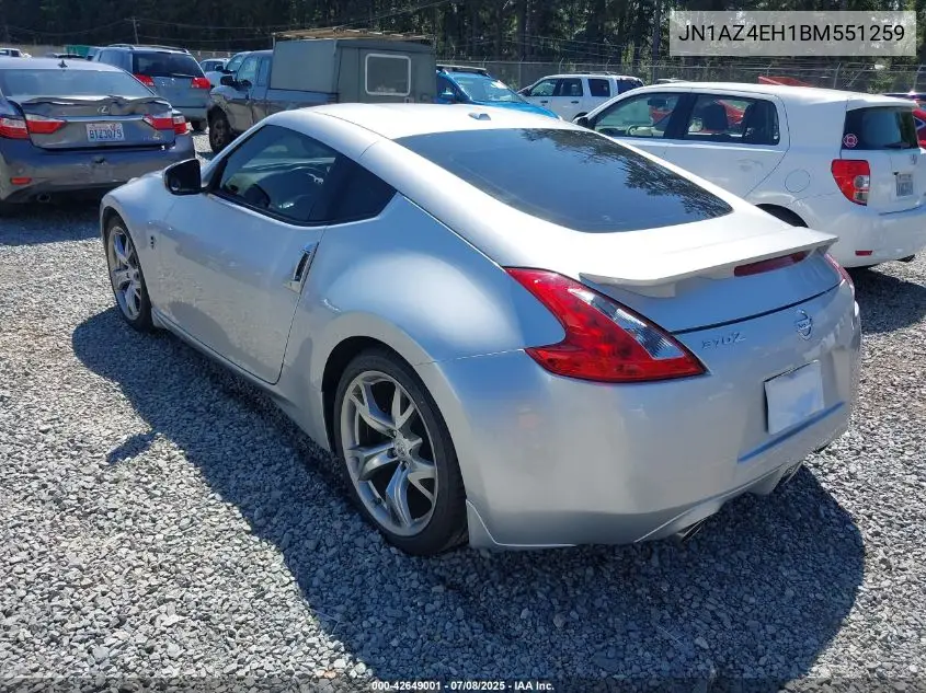 2011 Nissan 370Z Touring VIN: JN1AZ4EH1BM551259 Lot: 42649001