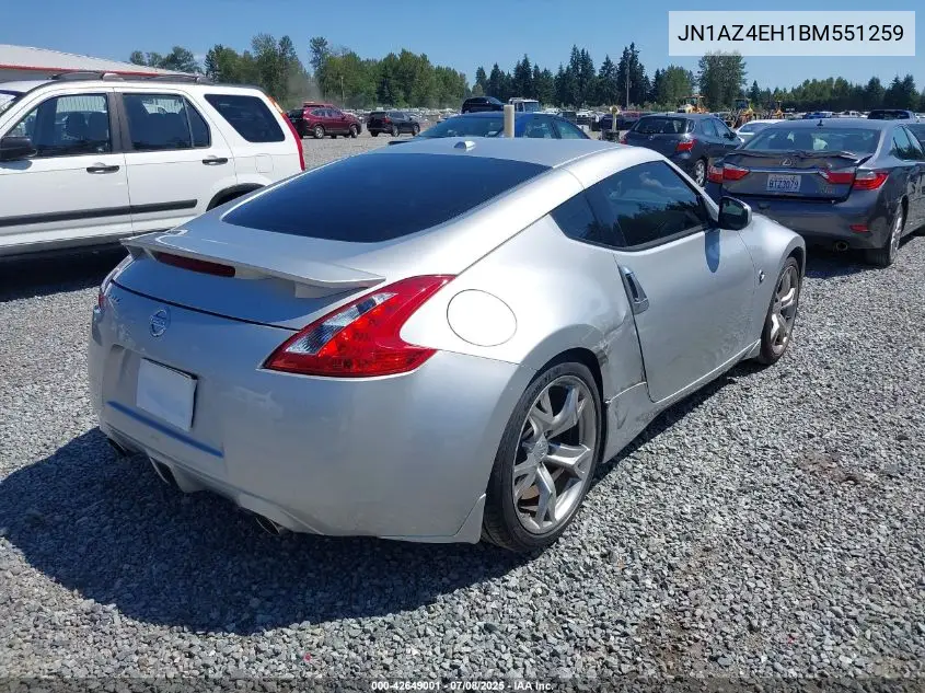 2011 Nissan 370Z Touring VIN: JN1AZ4EH1BM551259 Lot: 42649001