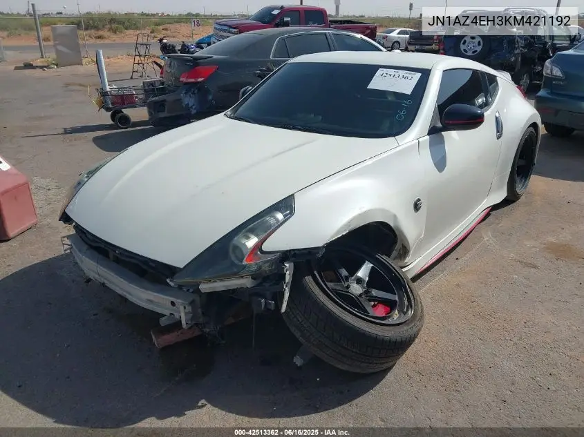 2019 Nissan 370Z Nismo VIN: JN1AZ4EH3KM421192 Lot: 42513362