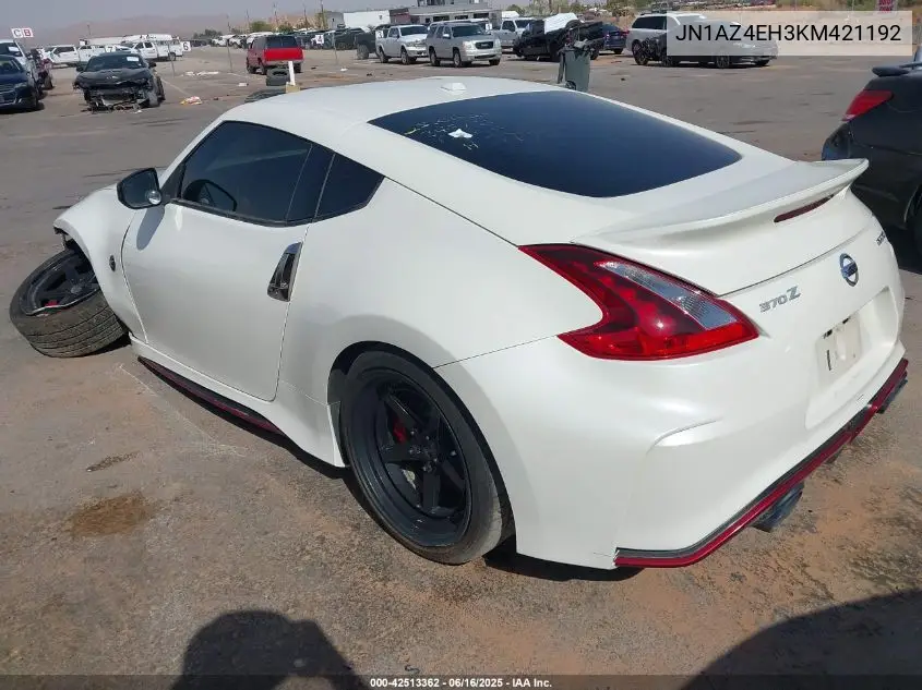 2019 Nissan 370Z Nismo VIN: JN1AZ4EH3KM421192 Lot: 42513362