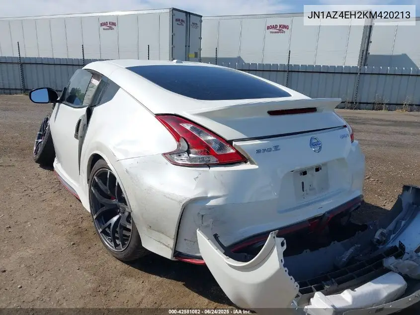 2019 Nissan 370Z Nismo VIN: JN1AZ4EH2KM420213 Lot: 42581082