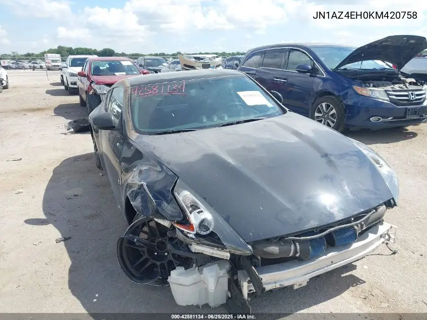 2019 Nissan 370Z VIN: JN1AZ4EH0KM420758 Lot: 42581134