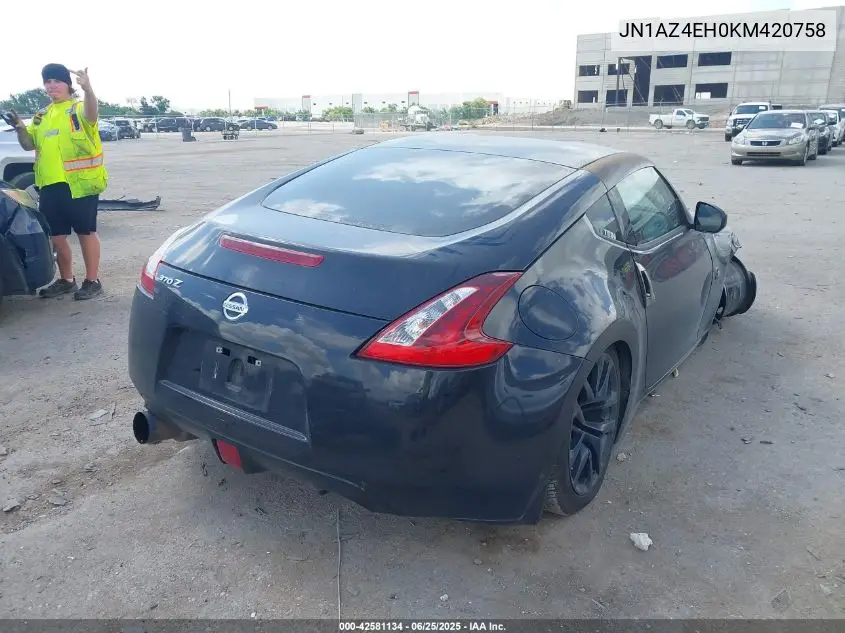2019 Nissan 370Z VIN: JN1AZ4EH0KM420758 Lot: 42581134