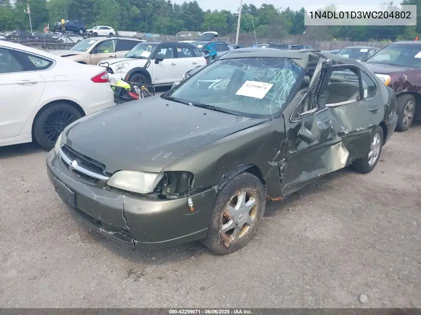 1998 Nissan Altima Gle/Gxe/Se/Xe VIN: 1N4DL01D3WC204802 Lot: 42299071