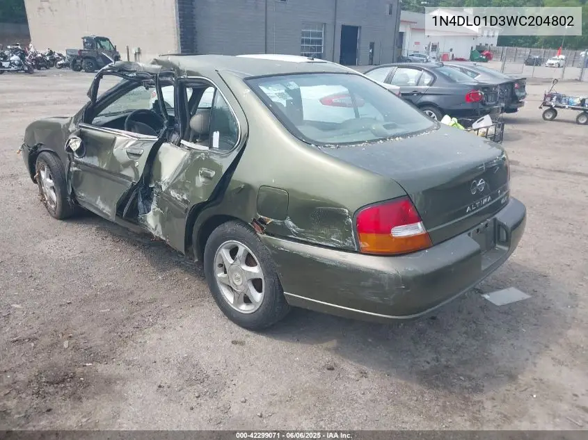 1998 Nissan Altima Gle/Gxe/Se/Xe VIN: 1N4DL01D3WC204802 Lot: 42299071
