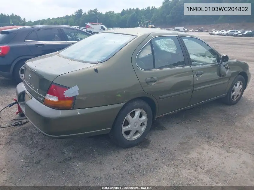 1998 Nissan Altima Gle/Gxe/Se/Xe VIN: 1N4DL01D3WC204802 Lot: 42299071
