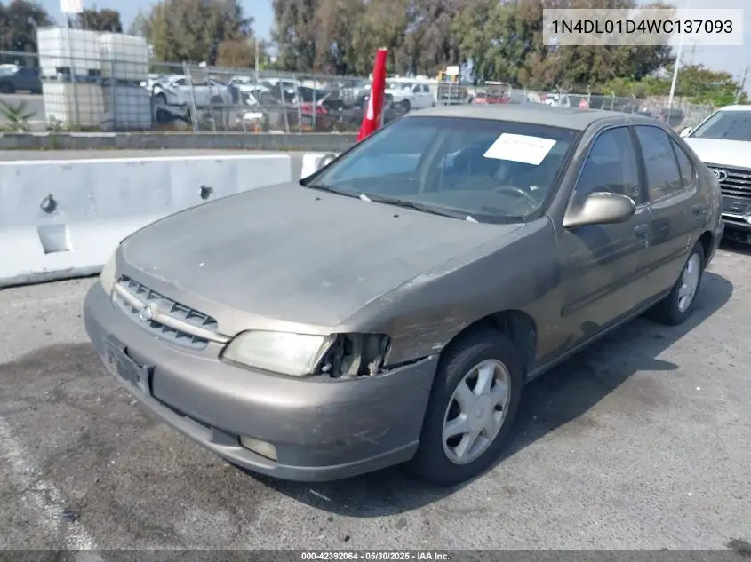 1998 Nissan Altima Gle/Gxe/Se/Xe VIN: 1N4DL01D4WC137093 Lot: 42392064