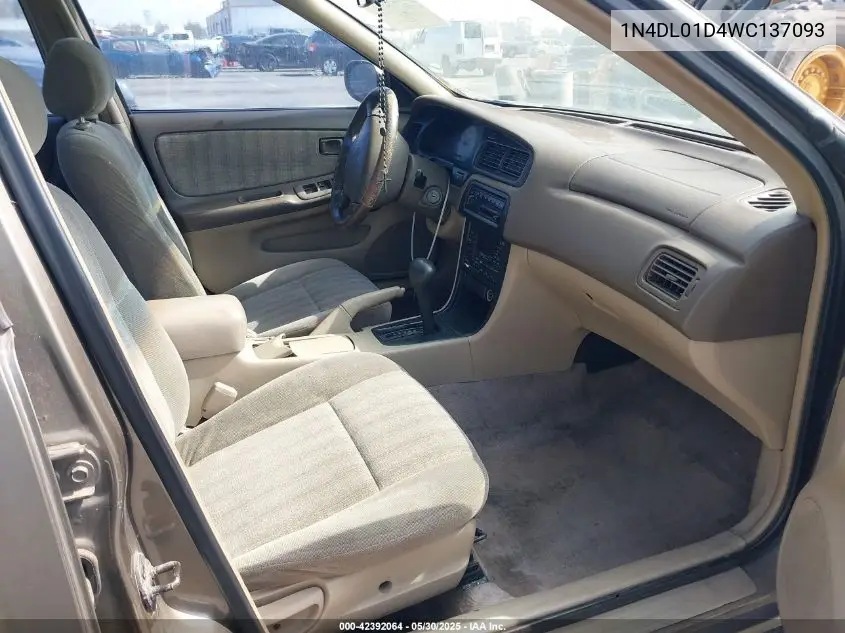 1998 Nissan Altima Gle/Gxe/Se/Xe VIN: 1N4DL01D4WC137093 Lot: 42392064