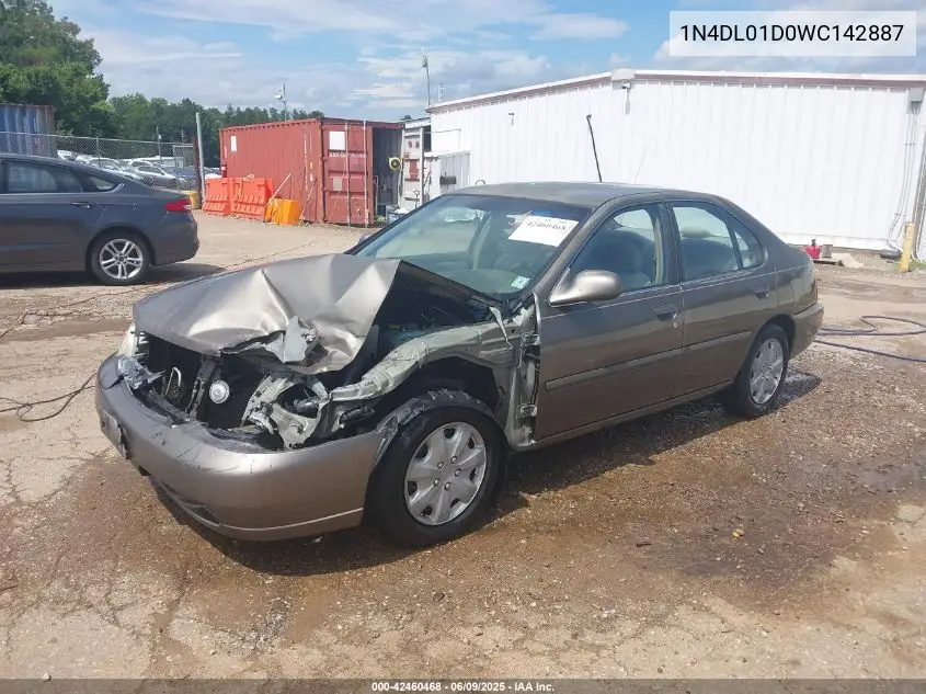 1998 Nissan Altima Gle/Gxe/Se/Xe VIN: 1N4DL01D0WC142887 Lot: 42460468