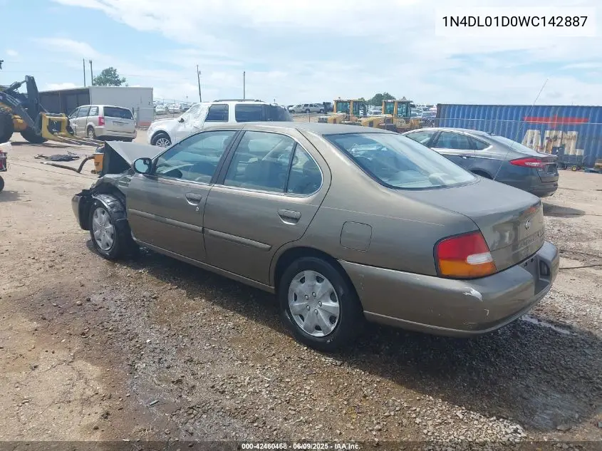 1998 Nissan Altima Gle/Gxe/Se/Xe VIN: 1N4DL01D0WC142887 Lot: 42460468