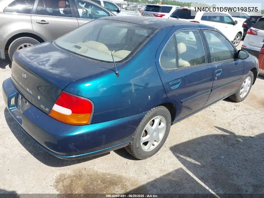 1998 Nissan Altima Gle/Gxe/Se/Xe VIN: 1N4DL01D5WC193575 Lot: 42541491