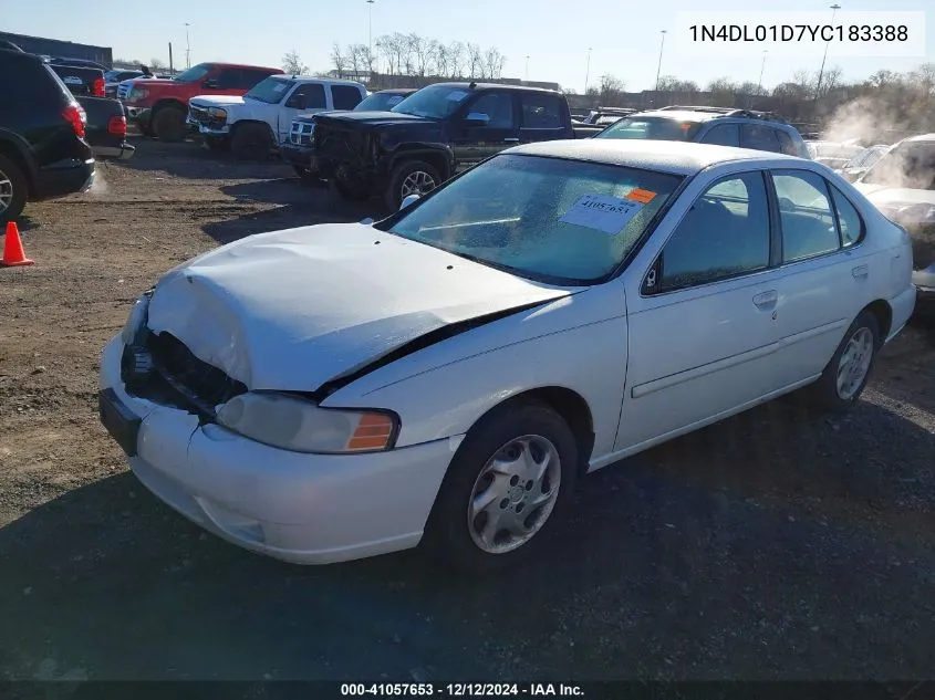 2000 Nissan Altima Gle/Gxe/Se/Xe VIN: 1N4DL01D7YC183388 Lot: 41057653