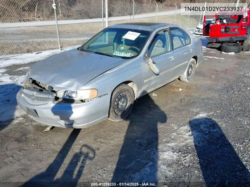 2000 Nissan Altima Gle/Gxe/Se/Xe VIN: 1N4DL01D2YC233937 Lot: 41299233