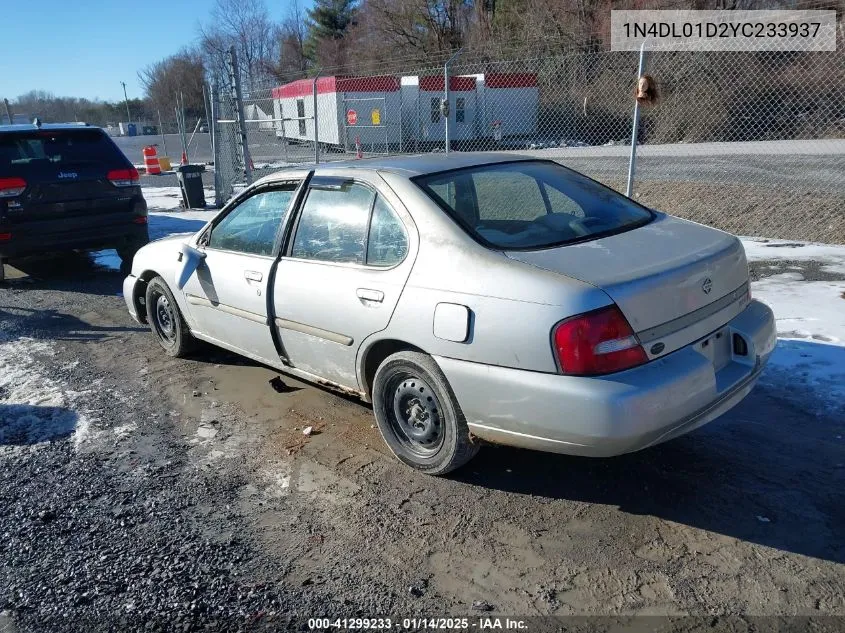 2000 Nissan Altima Gle/Gxe/Se/Xe VIN: 1N4DL01D2YC233937 Lot: 41299233