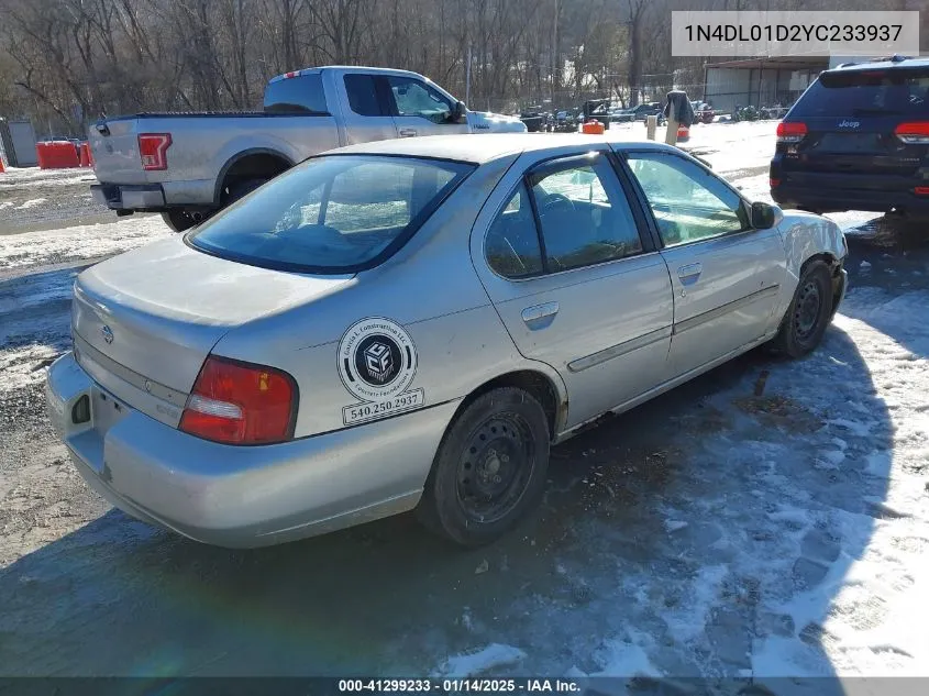 2000 Nissan Altima Gle/Gxe/Se/Xe VIN: 1N4DL01D2YC233937 Lot: 41299233
