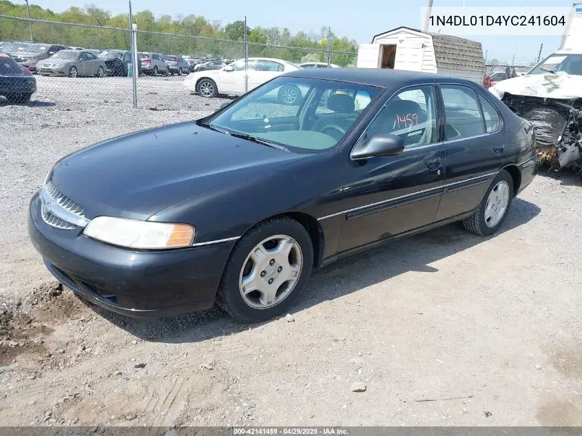 2000 Nissan Altima Gle/Gxe/Se/Xe VIN: 1N4DL01D4YC241604 Lot: 42141459
