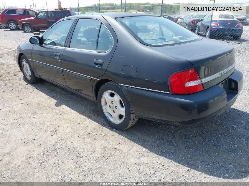 2000 Nissan Altima Gle/Gxe/Se/Xe VIN: 1N4DL01D4YC241604 Lot: 42141459