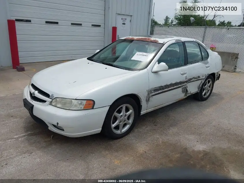 2000 Nissan Altima Gle/Gxe/Se/Xe VIN: 1N4DL01D7YC234100 Lot: 42458082