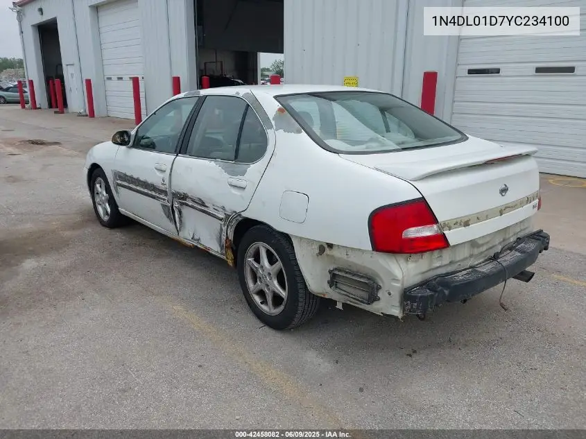 2000 Nissan Altima Gle/Gxe/Se/Xe VIN: 1N4DL01D7YC234100 Lot: 42458082