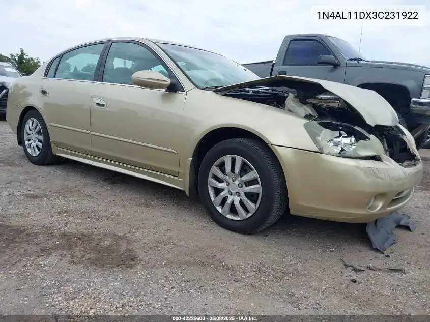 2003 Nissan Altima 2.5 S VIN: 1N4AL11DX3C231922 Lot: 42225600