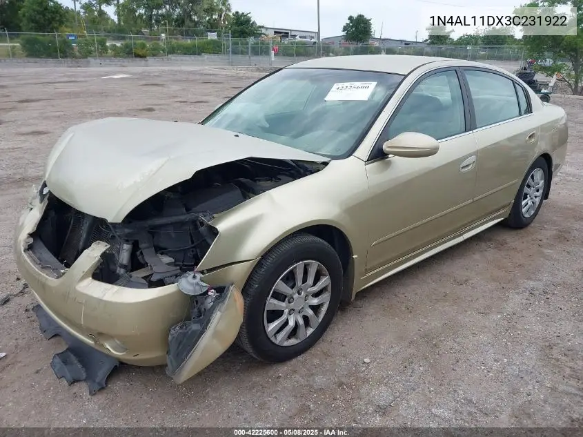 2003 Nissan Altima 2.5 S VIN: 1N4AL11DX3C231922 Lot: 42225600