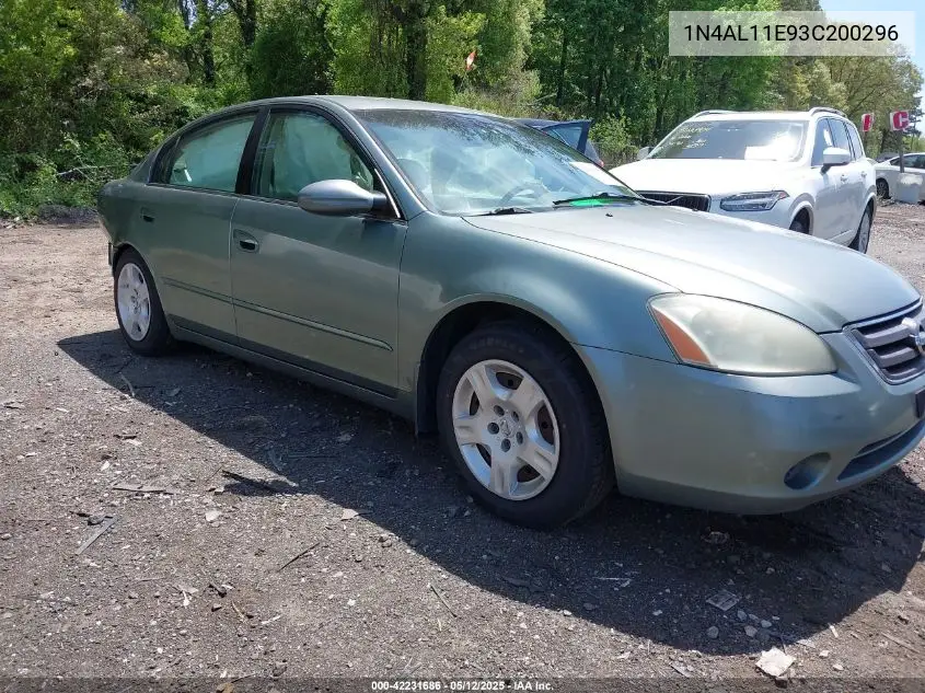 2003 Nissan Altima 2.5 S VIN: 1N4AL11E93C200296 Lot: 42231686
