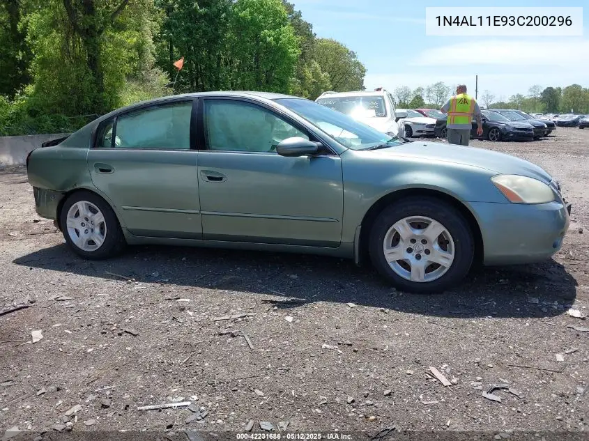 2003 Nissan Altima 2.5 S VIN: 1N4AL11E93C200296 Lot: 42231686