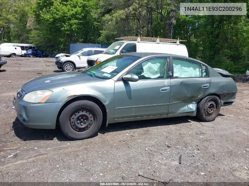 2003 Nissan Altima 2.5 S VIN: 1N4AL11E93C200296 Lot: 42231686