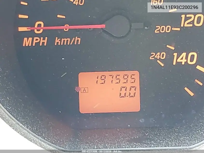 2003 Nissan Altima 2.5 S VIN: 1N4AL11E93C200296 Lot: 42231686