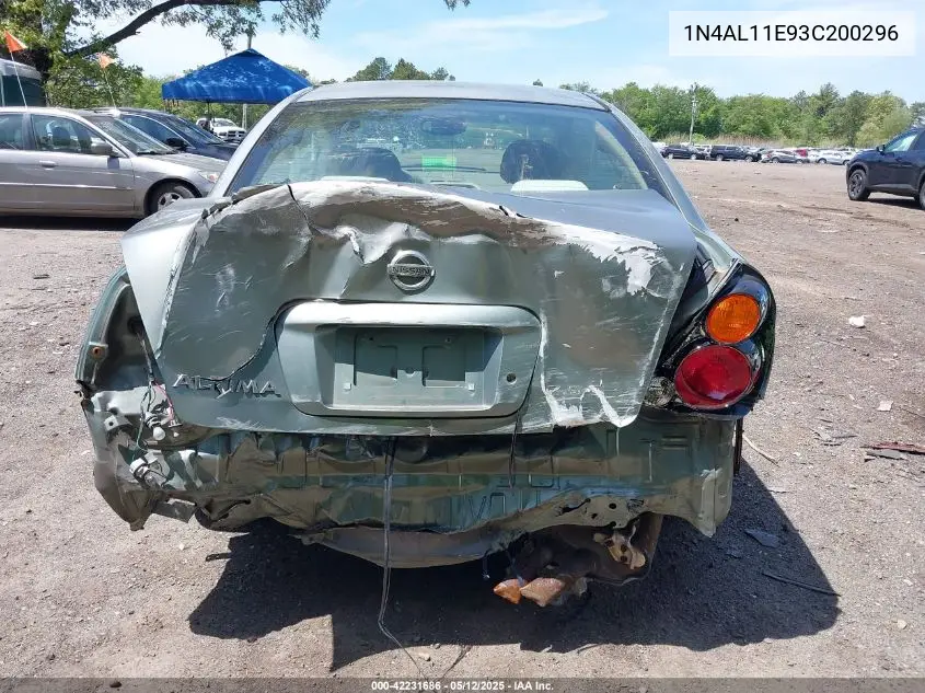 2003 Nissan Altima 2.5 S VIN: 1N4AL11E93C200296 Lot: 42231686