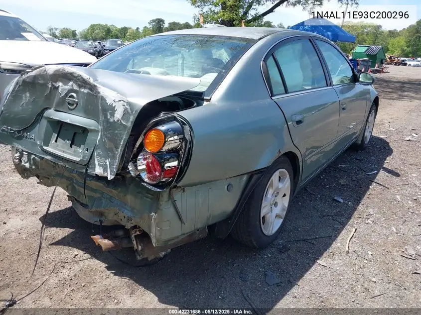 2003 Nissan Altima 2.5 S VIN: 1N4AL11E93C200296 Lot: 42231686