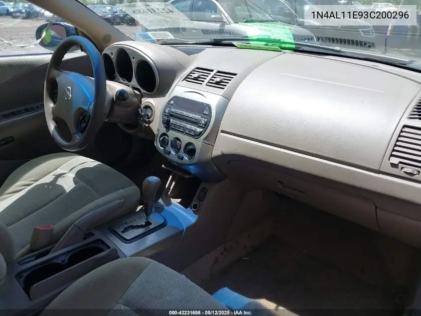 2003 Nissan Altima 2.5 S VIN: 1N4AL11E93C200296 Lot: 42231686