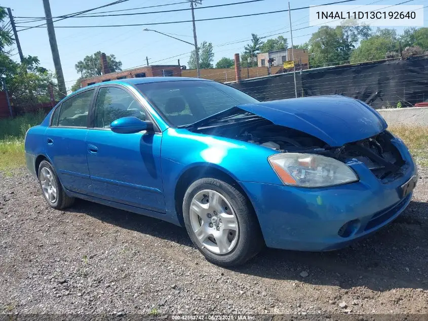 2003 Nissan Altima 2.5 S VIN: 1N4AL11D13C192640 Lot: 42563742