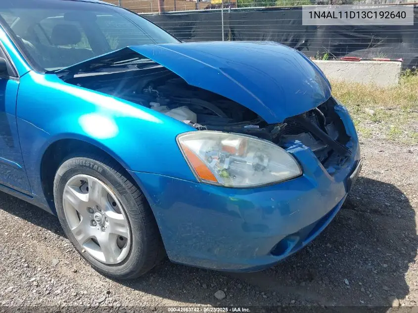2003 Nissan Altima 2.5 S VIN: 1N4AL11D13C192640 Lot: 42563742