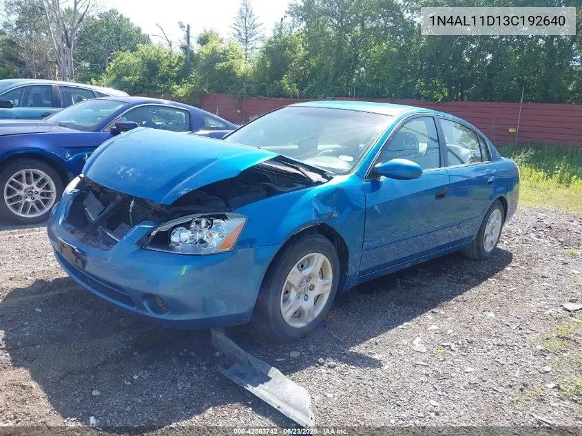 2003 Nissan Altima 2.5 S VIN: 1N4AL11D13C192640 Lot: 42563742