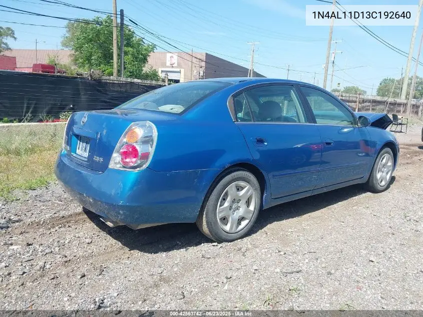 2003 Nissan Altima 2.5 S VIN: 1N4AL11D13C192640 Lot: 42563742