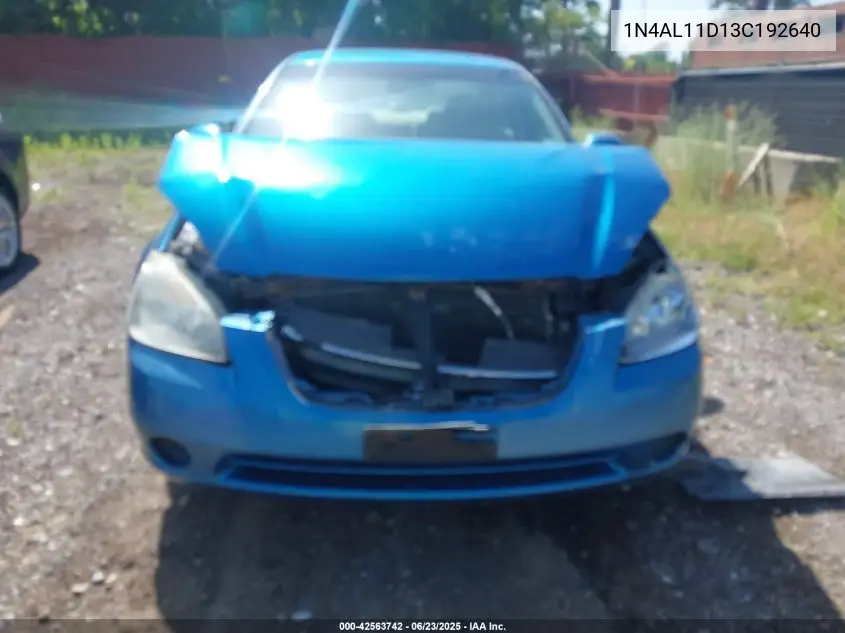 2003 Nissan Altima 2.5 S VIN: 1N4AL11D13C192640 Lot: 42563742