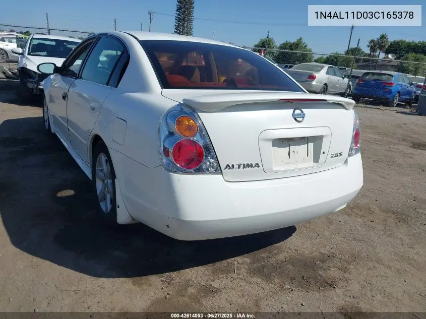 2003 Nissan Altima 2.5 S VIN: 1N4AL11D03C165378 Lot: 42614053