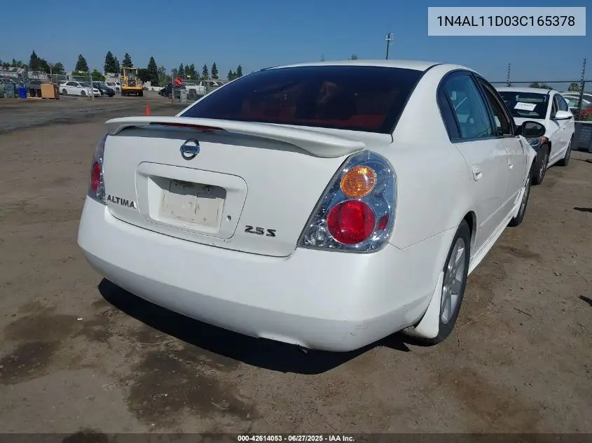 2003 Nissan Altima 2.5 S VIN: 1N4AL11D03C165378 Lot: 42614053