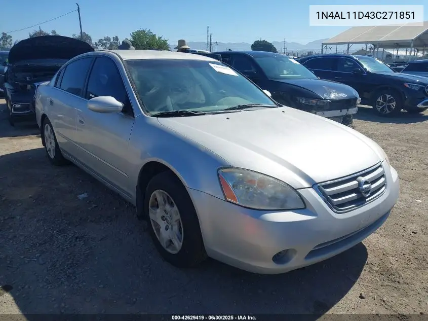 2003 Nissan Altima 2.5 S VIN: 1N4AL11D43C271851 Lot: 42629419