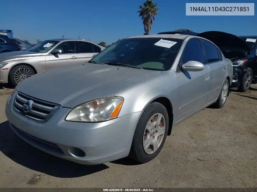 2003 Nissan Altima 2.5 S VIN: 1N4AL11D43C271851 Lot: 42629419