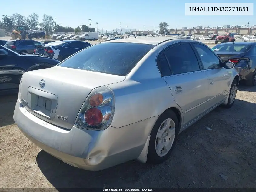 2003 Nissan Altima 2.5 S VIN: 1N4AL11D43C271851 Lot: 42629419