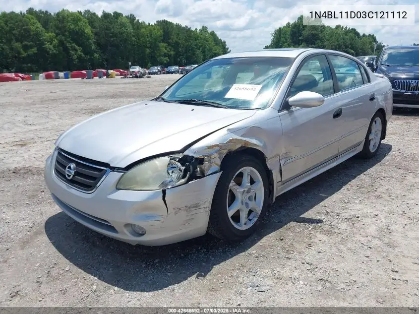 2003 Nissan Altima 3.5 Se VIN: 1N4BL11D03C121112 Lot: 42658692