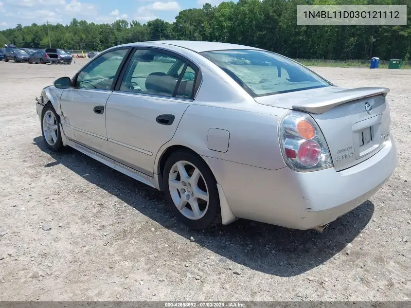 2003 Nissan Altima 3.5 Se VIN: 1N4BL11D03C121112 Lot: 42658692